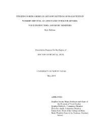 Utilizing North American Art Song Settings of Psalm Texts In
