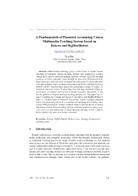 A Fundamentals of Financial Accounting Course Multimedia Teaching System Based on Dok…