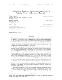 Information-Geometric Optimization Algorithms: a Unifying Picture Via Invariance Principles