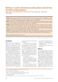 International Suicide Patterns Derived from the WHO Mortality Database