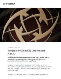 Ninjas in Pyjamas ESL One-Vinnare I CS:GO