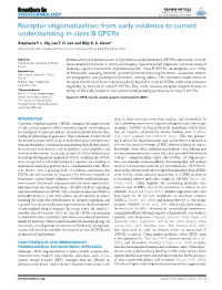 Receptor Oligomerization: from Early Evidence to Current Understanding in Class B Gpcrs