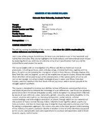 Semester at Sea Course Syllabus