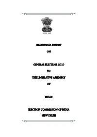 Statistical Report on General Election, 2010 To
