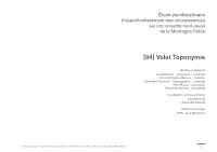 Volet Toponymie
