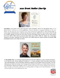 2020 Event Author Line-Up