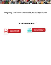 Integrating Front End Components with Web Applications