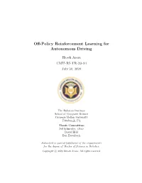 Off-Policy Reinforcement Learning for Autonomous Driving