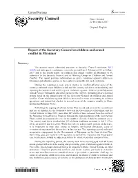 Report of the Secretary-General on Children and Armed Conflict in Myanmar