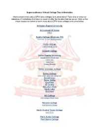 Superconference Virtual College Tour Information Want to Learn