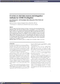 A Review on Viral Data Sources and Integration Methods for COVID-19 Mitigation Anna Bernasconi *, Arif Canakoglu, Marco Masseroli, Pietro Pinoli and Stefano Ceri