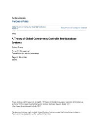 A Theory of Global Concurrency Control in Multidatabase Systems