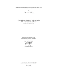 An Annotated Bibliography of Symphonies for Wind Band