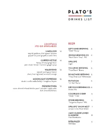 Cocktail List