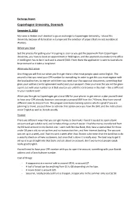 Copenhagen University, Denmark Semester B, 2014