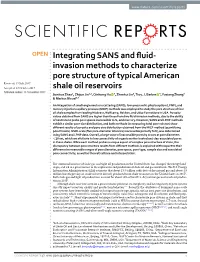 Integrating SANS and Fluid-Invasion Methods to Characterize Pore