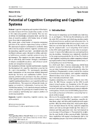 Potential of Cognitive Computing and Cognitive Systems