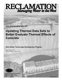 Updating Thermal Data Sets to Better Evaluate Thermal Effects of Concrete