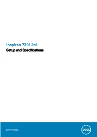 Dell Inspiron 7391 Setup and Specifications
