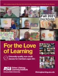 Fall 2021 Class Schedule