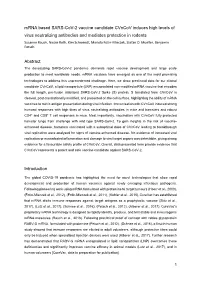 Mrna Based SARS-Cov-2 Vaccine Candidate Cvncov