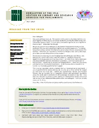 Newsletter of the Ifla Section on Library and Research Services for Parliaments