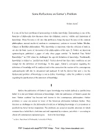 Some Reflections on Gettier's Problem