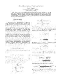 Bessel Functions and Their Applications