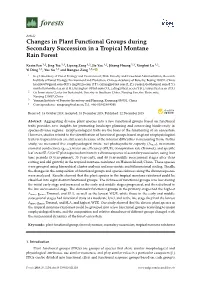 Changes in Plant Functional Groups During Secondary Succession in a Tropical Montane Rain Forest