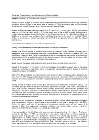 Potential Creation of a New Settlement at Wisley Airfield Stage 1: Summary of Environmental Capacity