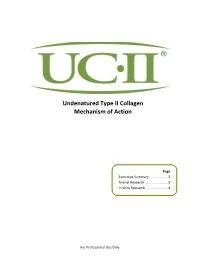 Undenatured Type II Collagen Mechanism of Action