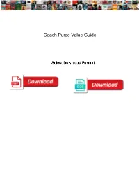 Coach Purse Value Guide
