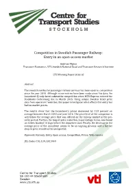 Competition in Swedish Passenger Railway: Entry in an Open-Access Market