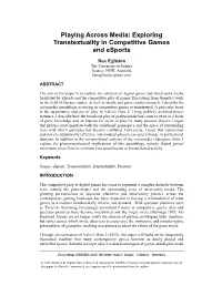 Exploring Transtextuality in Competitive Games and Esports