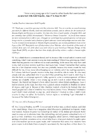 Interview with Salil Tripathi, June 27 & June 30, 2017
