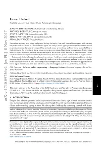 Linear Haskell Practical Linearity in a Higher-Order Polymorphic Language