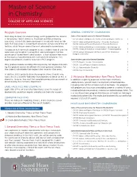 Master of Science in Chemistry