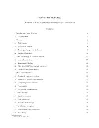 TOPICS in D-MODULES. Contents 1. Introduction: Local Systems. 3 1.1