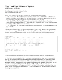 Type I and Type III Sums of Squares Supplement to Section 8.3