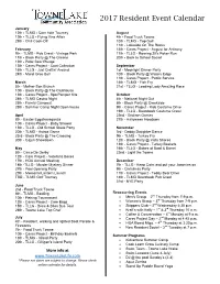 2017 Resident Event Calendar
