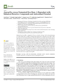 Aspergillus Oryzae Fermented Rice Bran: a Byproduct with Enhanced