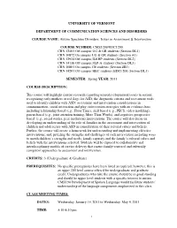 Autism Spectrum Disorders: Issues in Assessment & Intervention
