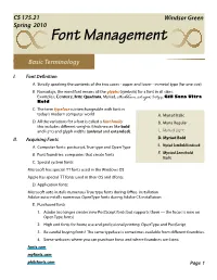 Font Management Basic Terminology ∞ I