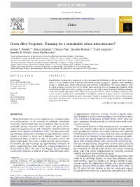 Green Alley Programs: Planning for a Sustainable Urban Infrastructure? ⇑ Joshua P