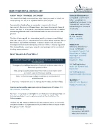 Injection Well Checklist