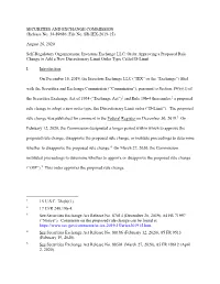 Order Approving a Proposed Rule Change to Add a New Discretionary Limit Order Type Called D-Limit