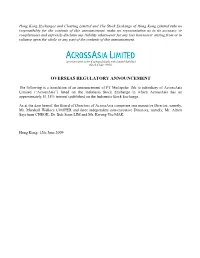 Overseas Regulatory Announcement