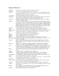 Rhetorical Devices List
