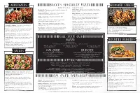 Sacco's Specialty Pizza Build Your Own Pizza Calzone Toppings Coal