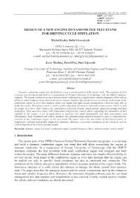 Design of a New Engine Dynamometer Test Stand for Driving Cycle Simulation